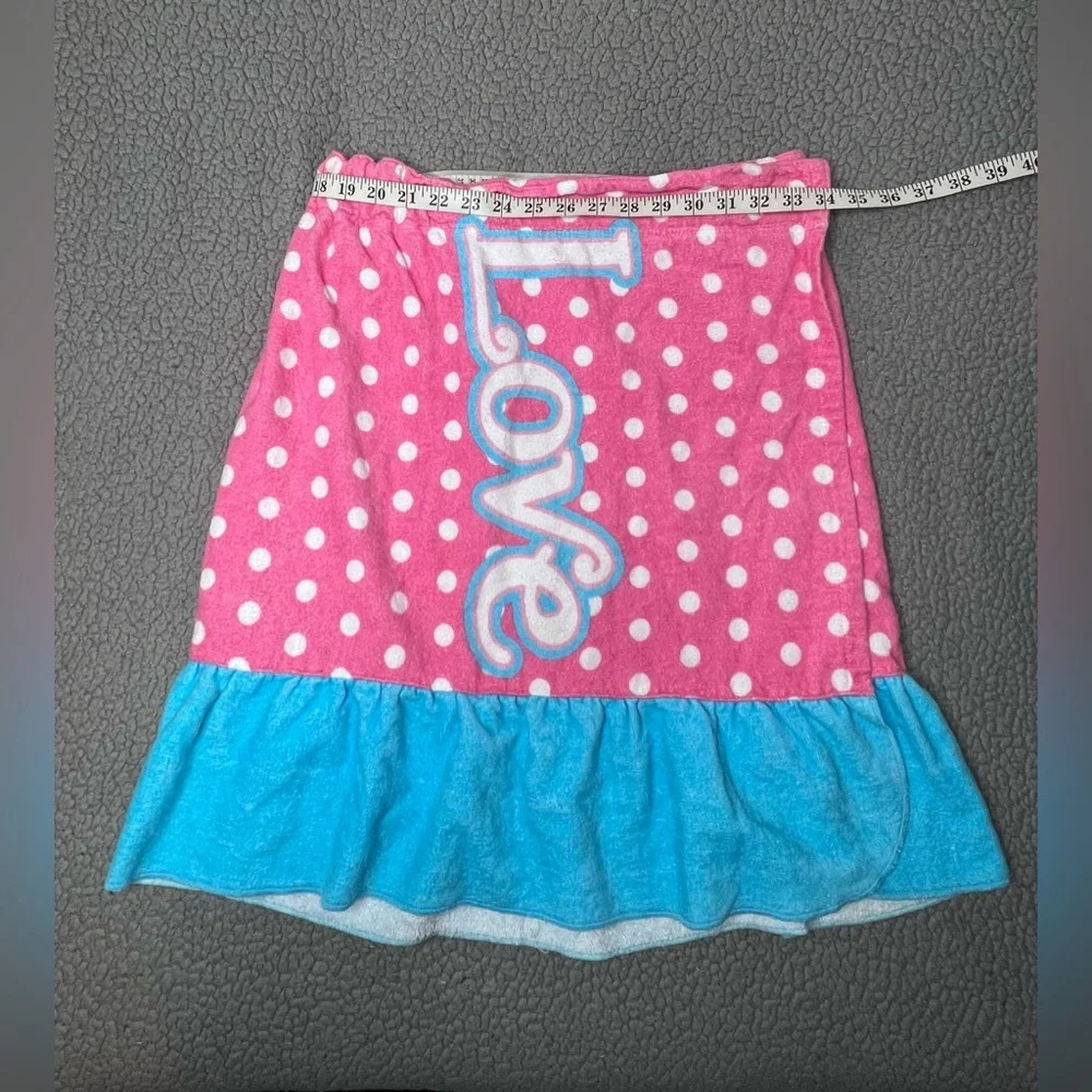 Justice‎ Blue And Pink Towel Swimsuit Cover Up Skirt Size XS/S